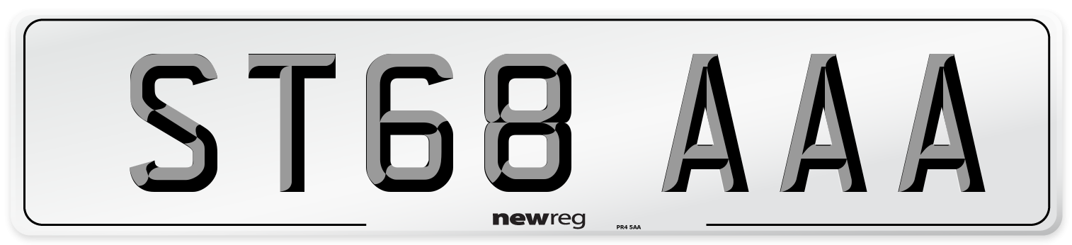 ST68 AAA Number Plate from New Reg